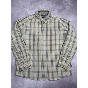 Patagonia Shirt Mens Large Plaid Long Sleeve Outdoor‎ Vented Nylon Tencel